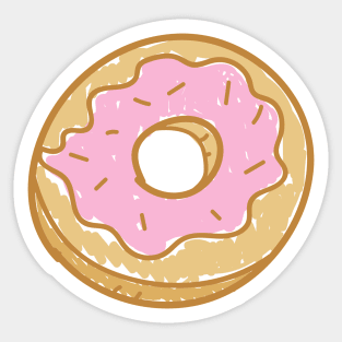 Cute Pink Donut Drawing Kids Sticker